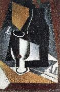 Juan Gris Bottle Cup and newspaper oil painting